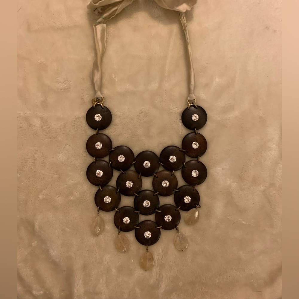 Stella and Dot wooden bib necklace